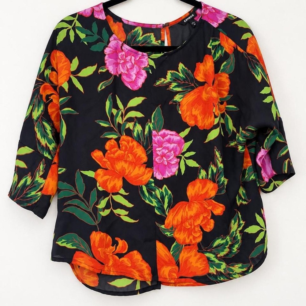 Express Bold Floral Blouse — XS